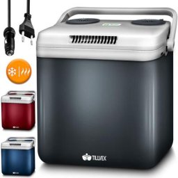 Tillvex - Glacière électrique 32 l (Rouge) Mini réfrigérateur 230 v et 12 v pour voiture camping