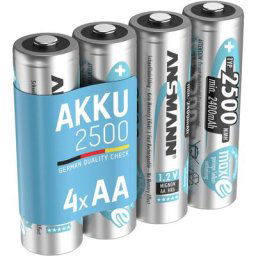 Ansmann Piles rechargeables HR6/Mignon aa NiMH 2500 mAh 1,2 v (lot de 4)