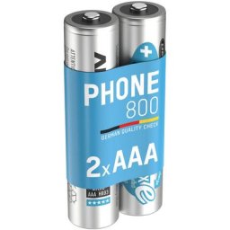Ansmann Piles aaa 800 mAh NiMH 1,2 v rechargeables (lot de 2)