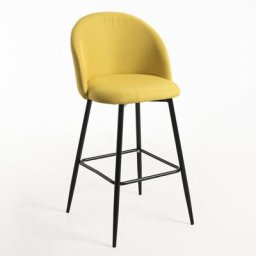 Tabourets de Cuisine - Tabouret Vint Tissu - Jaune - Jaune