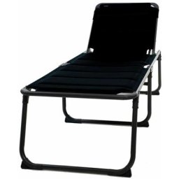 Chaise longue de camping pliable Barletta Relax noir Travellife Black