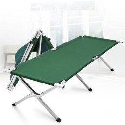 Dyhf - Lit de camp 1906242cm avec Housse de transport Lit d'appoint Pliant Vert