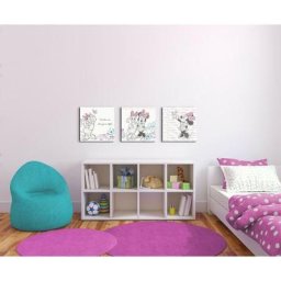 Set de 3 toiles imprimées Disney Minnie & Daisy 30 x 30cm Rose, Bleu - Rose, Bleu