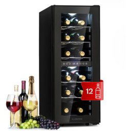 Cave a Vin, Réfrigérateur à Vin avec Porte en Verre, Cave à Vin de Vieillissement, Double Zone,
