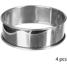 4 cercles à tartelettes inox 9 cm - 5 five simply smart - Argent