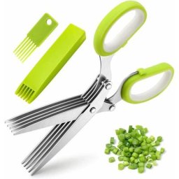 Ciseaux à herbes de cuisine en trois parties en acier inoxydable, ciseaux à herbes polyvalents à 5