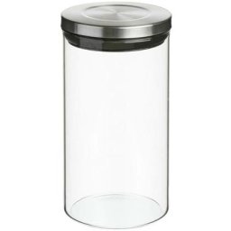 Bocal verre couvercle inox Hermet 1L - 5 five simply smart - Argent