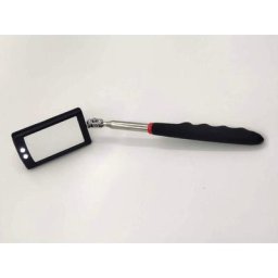 Miroir d'inspection télescopique, miroir télescopique à led avec 2 lumières led lumineuses, poignée