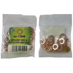 JBM - 13949 sac de 30 rondelles de cuivre pour injecteurs (15.0 x 7.5x 2.0MM)