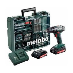 Ensemble perceuse-visseuse sans fil 18V bs 18 / 2x batteries 2.0Ah incluses Trousse outils - Metabo