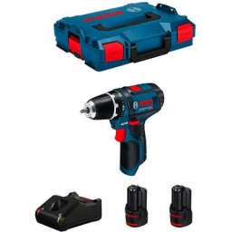 Bosch - Perceuse visseuse 12V GSR12V-15 + 2 batteries 2Ah + chargeur + coffret L-Boxx - 0601868109