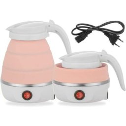 Bouilloire de voyage pliante 600ml Bouteille d'eau électrique en silicone Chauffage portable