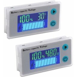 2pcs Moniteur de Capacité de Batterie 12V Indicateur de Tension Batterie au Plomb Testeur lcd
