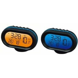 12V voiture thermomètre numérique Voltmètre horloge alarme moniteur, tension d'horloge compteur