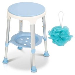 Tabouret de douche réglable en hauteur jusqu'à 136 kg tabouret de salle de bain - Avec étagère