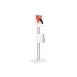 Support sur pied universel pour tablette Apple et Samsung 9.7''-11'' avec porte-brochures Blanc