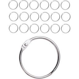 Lot de 20 anneaux de rideau de douche avec crochets en métal - Anneaux ronds ouvrables de 50 mm