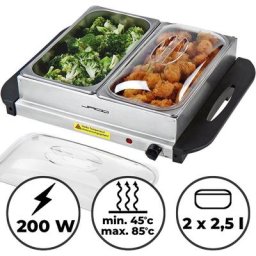 Jago - Chauffe-Plats Électrique - en Acier Inoxydable, Maintien de la Température, Couvercles