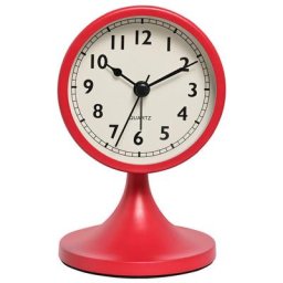 Rouge)Métal Reveil Vintage Silencieux, avec Support Amovible, Rétro Noire Réveil Matin Analogique,