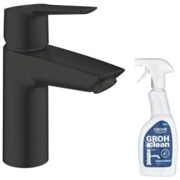 Mitigeur lavabo Grohe Start ouverture eau froide noir s + nettoyant GrohClean