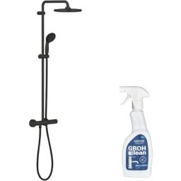 Grohe - Colonne de douche thermostatique Vitalio Start System 250 noir + nettoyant GrohClean