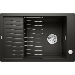 Elon xl 6 - Évier en silgranit, 780x500 mm, avec commande de vidage et accessoires, noir 525882