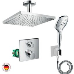 Hansgrohe - Lot robinet douche encastré thermostatique + Douche de tête Raindance e 300