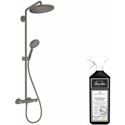 Hansgrohe - Colonne de douche thermostatique Croma Select s 280 Noir chromé brossé + nettoyant