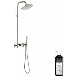 Paini France - Colonne de douche à encastrer paini Fusion Chrome + nettoyant Briochin