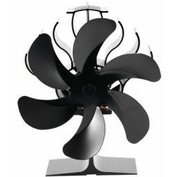 Ventilateur de cheminee noir a 6 lames, bruleur a bois, ecologique, silencieux, Distribution de