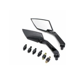 Rétroviseur pour Moto,Rétroviseurs Universel Moto Aluminium (Noir) 2pcs (1 paires) fuienko