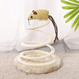 Jouet interactif pour chat, jouet en peluche pour chat avec plaque à ressort en spirale (souris)