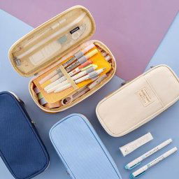 Macaron collage – trousse à crayons Double couche grande capacité porte-stylo pour étudiant
