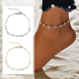 Ornement de pied simple monocouche bracelet de cheville en cristal bijoux de face en biscuits