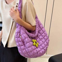 Sac à bandoulière en nylon matelassé et coton pour femme grands sacs latéraux initiés sacs à main