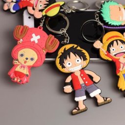 Porte-Clés en Alliage de Silicone de Dessin Animé One Piece Accessoires Pendentif de Sac Cadeaux