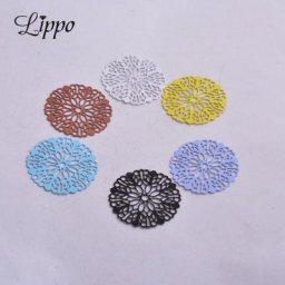 Lot de 30 pièces de breloques en laiton 25mm motifs floraux estampage connecteurs uto 298