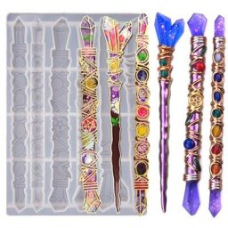 Moule en Silicone pour Épingle à Cheveux en Clip Baguette Magique Sceptre Cérémonie Miroir