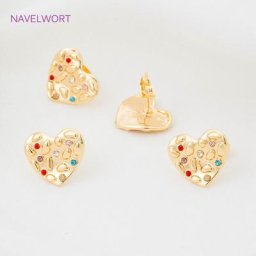 Boucles d'oreilles en zircon plaqué or bijoux pour femmes multicolores en forme de