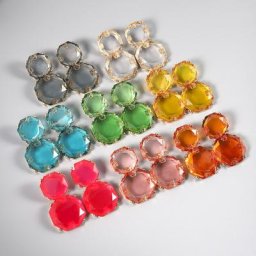Dvacaman – boucles d'oreilles acryliques transparentes colorées pour femmes bijoux à Double rond