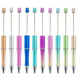 Stylos à bille perlables en plastique pour bricolage stylo à bille stylo rmatérielle à encre