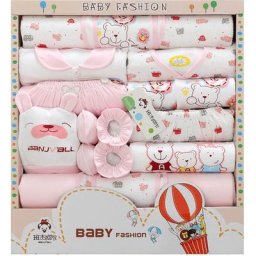 Ensemble de 18 pièces pour nouveau-né garçon et fille vêtements quatre saisons 100% coton imbibé