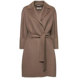 Max Mara Manteau midi en laine doublée avec ceinture arona