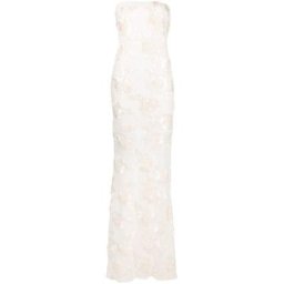 ROTATE BIRGER CHRISTENSEN Robe longue à appliques fleurs