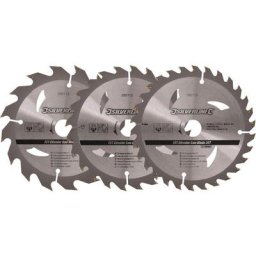 Lot de 3 lames tct pour scie circulaire : 16, 24 et 30 dents, 150 x 20 - Bagues de réduction de