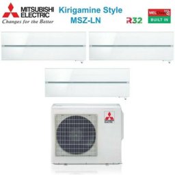Mitsubishi - electric trial split inverter air conditioner series kirigamine style msz-ln 9+9+12