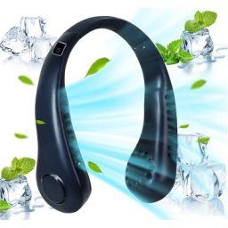 Ventilateur de cou portable sans lame 5 vitesses Affichage numerique 3000 mAh Grande capacite