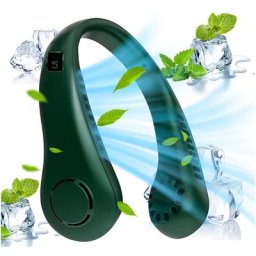 Ventilateur de cou portable sans lame 5 vitesses Affichage numerique 3000 mAh Grande capacite
