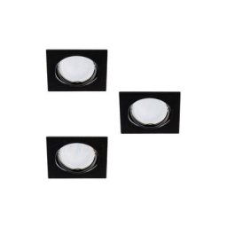 Kanlux - Support Spot led Encastrable Noir Carré 3x10W Intérieur GU5.3/GU10 ⌀82mm - Blanc Chaud