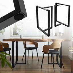Ml-design - Set 2x pieds de table forme t noir châssis de table style industriel 60 x 72 cm